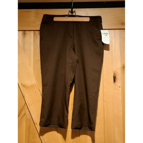 LINKS Golf Stretch Capri Brown 100% Polyester. Womens 6 . New with Tags - Picture 1 of 12